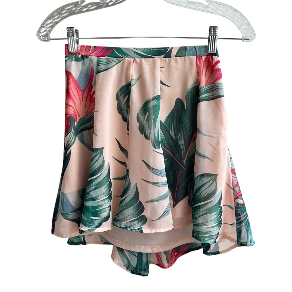 Show Me Your MuMu Kauai Kisses Mini Tropical Palm Leaf Tree Print Skater Skirt - Picture 6 of 10
